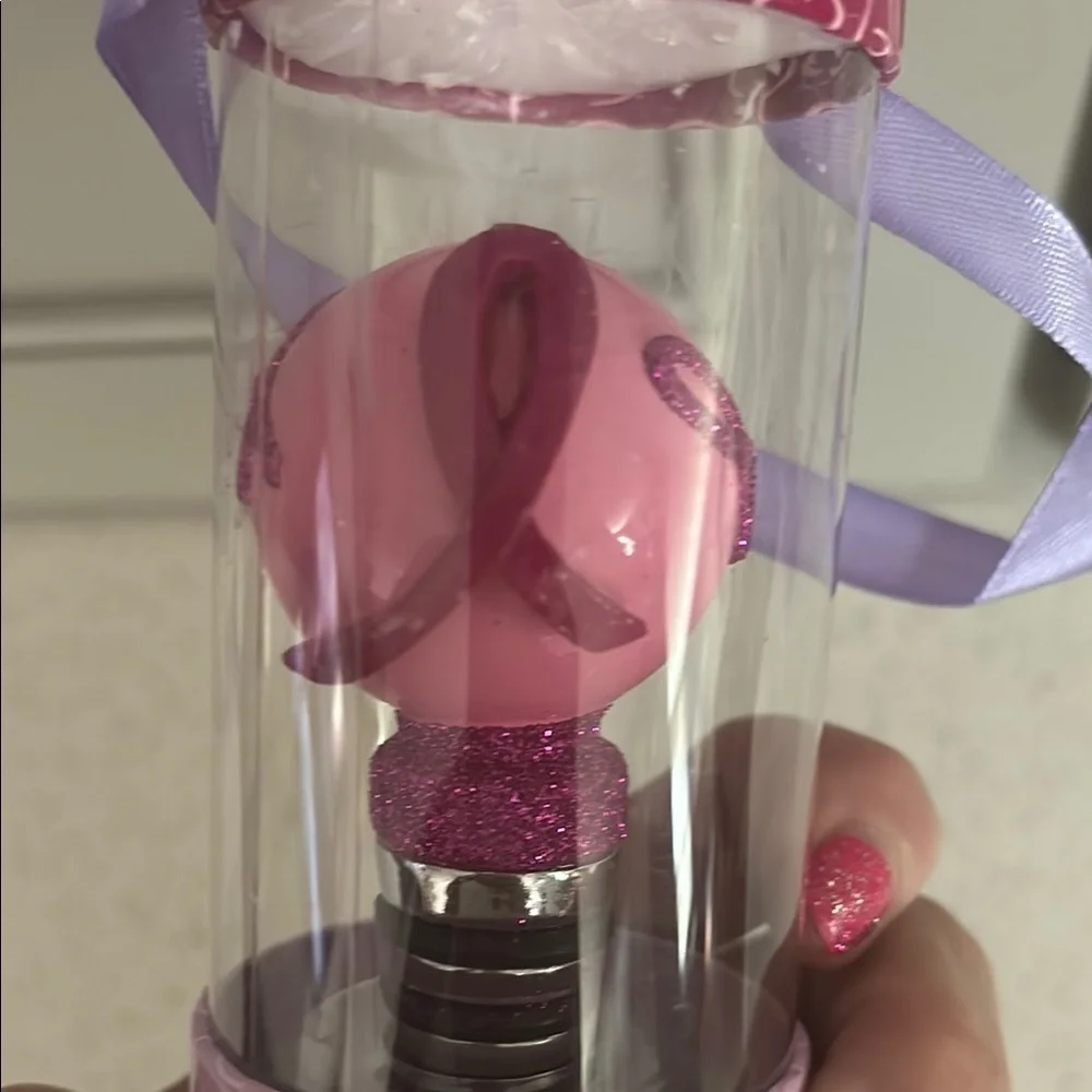 Top Shelf Pink Ribbon breast cancer Wine Stopper
